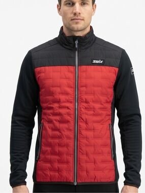 Swix Men's Red & Black Quilted
Full Zip Athletic Jacket Size XL